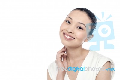 Woman In Fresh Look With Glowing Skin Stock Photo