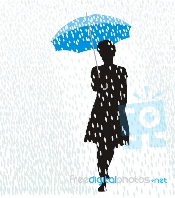 Woman In The Rain Stock Image