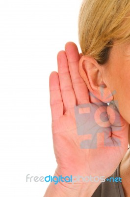 Woman Listening Stock Photo