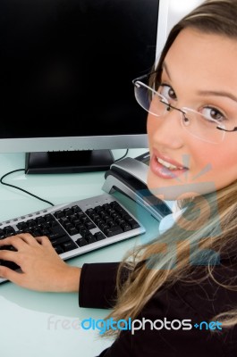 Woman Looking At Camera Stock Photo