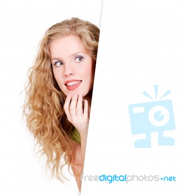 Woman Looking With Interest Stock Photo