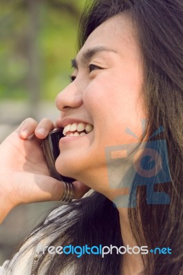 Woman On Her Cell Phone  Stock Photo