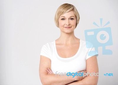 Woman Posing To Camera Stock Photo