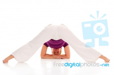 Woman Practice Stretching Stock Photo