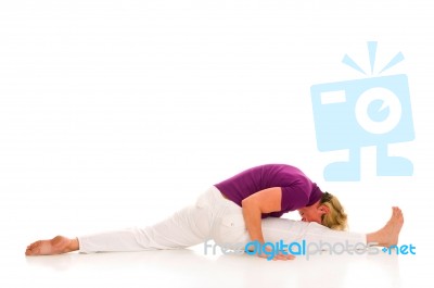 Woman Practice Stretching Stock Photo