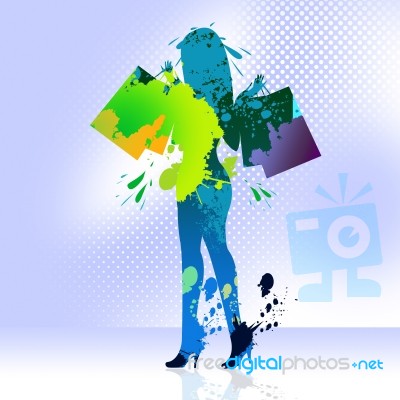 Woman Shopping Represents Retail Sales And Adult Stock Image