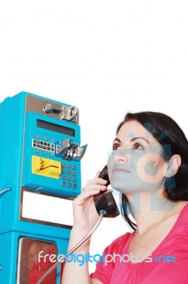 Woman Talking On The Phone Stock Photo