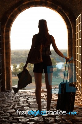 Woman Traveling Stock Photo