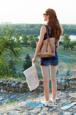 Woman Traveling Stock Photo