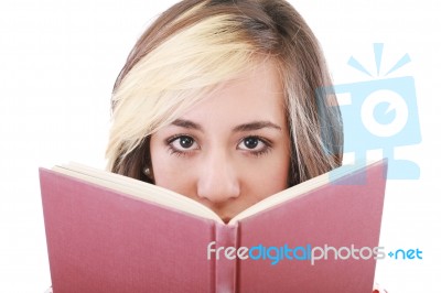 Woman With A Book Stock Photo