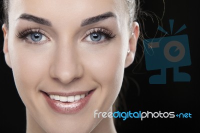 Woman With Blue Eyes Stock Photo