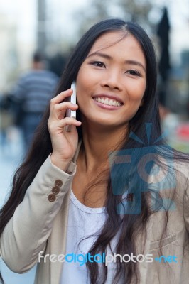 Woman With Cellphone Stock Photo