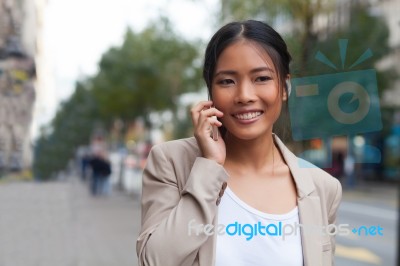 Woman With Cellphone Stock Photo