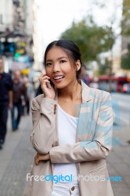 Woman With Cellphone Stock Photo