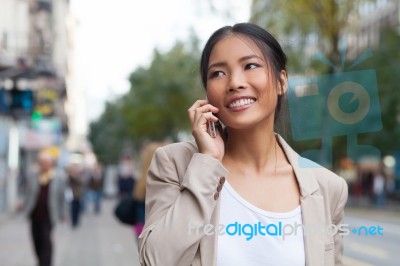 Woman With Cellphone Stock Photo