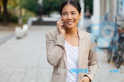 Woman With Cellphone Stock Photo