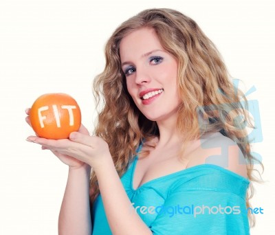 Woman With Citrus Fruit Stock Photo