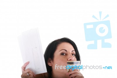 Woman With Credit Card Stock Photo