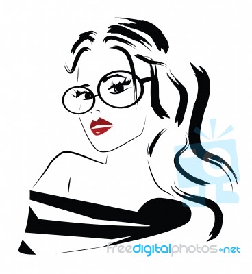 Woman With Glasses Stock Photo