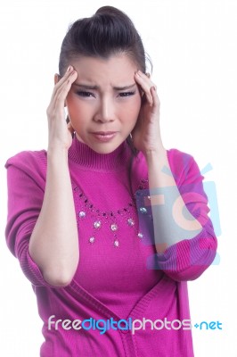 Woman With Headache Stock Photo