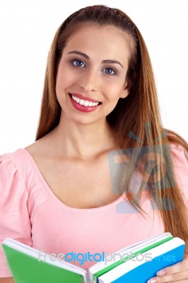 Woman With Open Book  Stock Photo