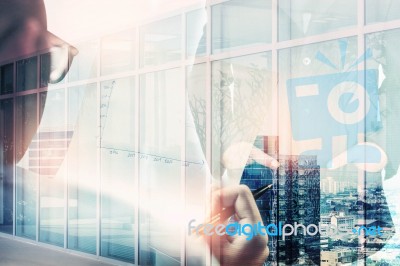 Women Are Making Plans In Office Stock Photo