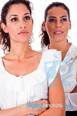 Women Crossed Arm Stock Photo