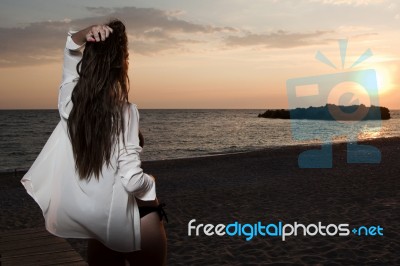 Women On The Beach Stock Photo