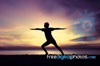 Women Playing Yoga Stock Photo