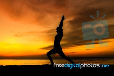 Women Playing Yoga Stock Photo