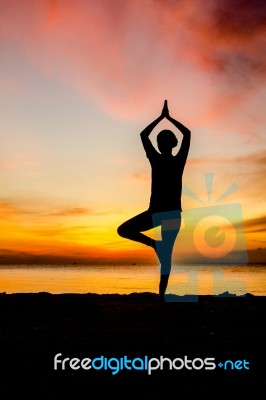 Women Playing Yoga Stock Photo