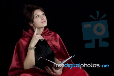 Women Reading A Book Stock Photo