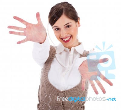 Women Showing Her Hands Stock Photo