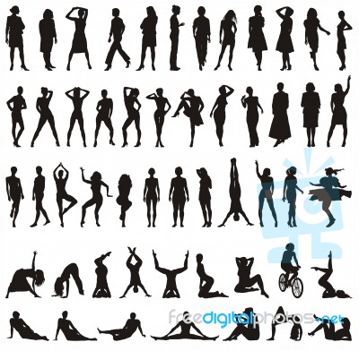 Women Silhouettes  Stock Image