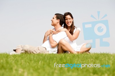 Women With Her Husband Stock Photo