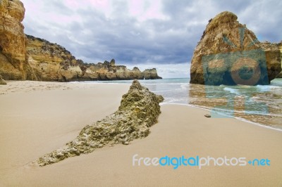 Wonderfull Portuguese Beach Stock Photo