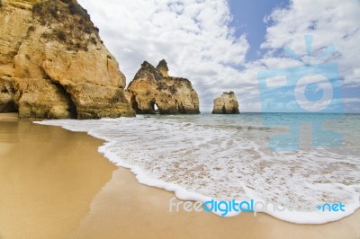 Wonderfull Portuguese Beach Stock Photo