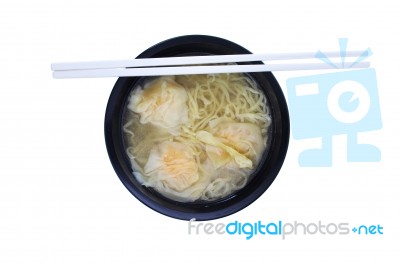 Wonton Noodles Stock Photo