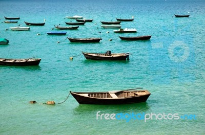 Wood Boats On Lake Stock Photo