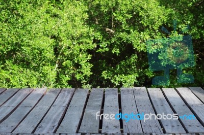 Wood Bridge Stock Photo