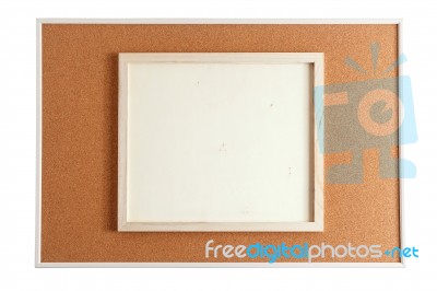 Wood Frame On Cork Board Stock Photo