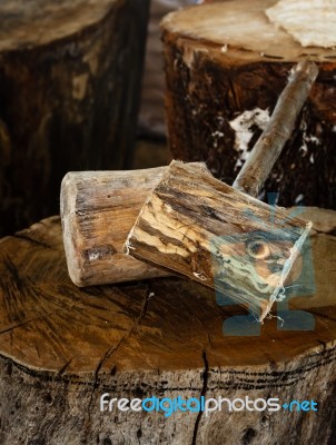 Wood Hammer Stock Photo