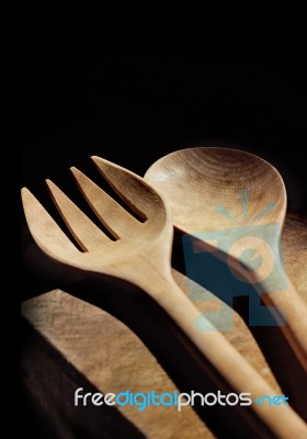 Wood Kitchen Ware Stock Photo