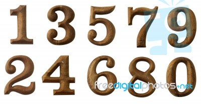 Wood Number Stock Photo