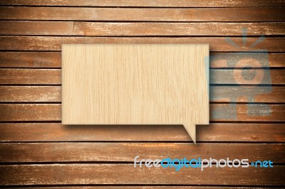 Wood Speech Bubble Stock Photo