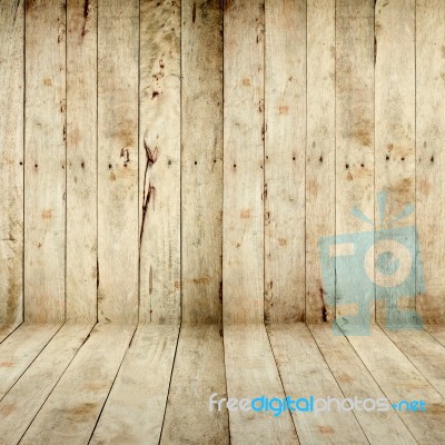 Wood Wall And Floor Background Stock Photo