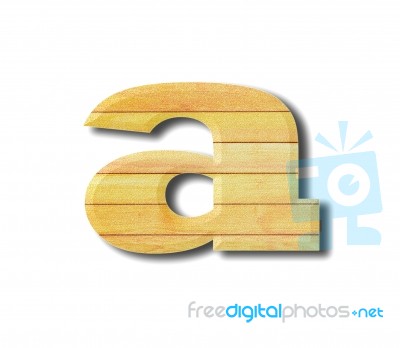 Wooden Alphabet Letter With Drop Shadow On White Background, A Stock Photo