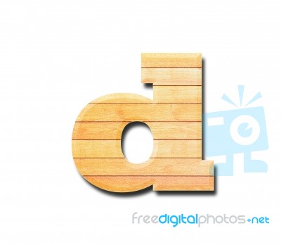 Wooden Alphabet Letter With Drop Shadow On White Background, D Stock Photo