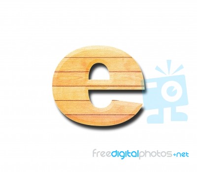 Wooden Alphabet Letter With Drop Shadow On White Background, E Stock Photo