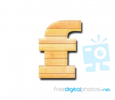 Wooden Alphabet Letter With Drop Shadow On White Background, F Stock Photo